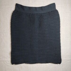 MUSA Black Textured Ruched Pencil Skirt Style SK01 Women's One sporty